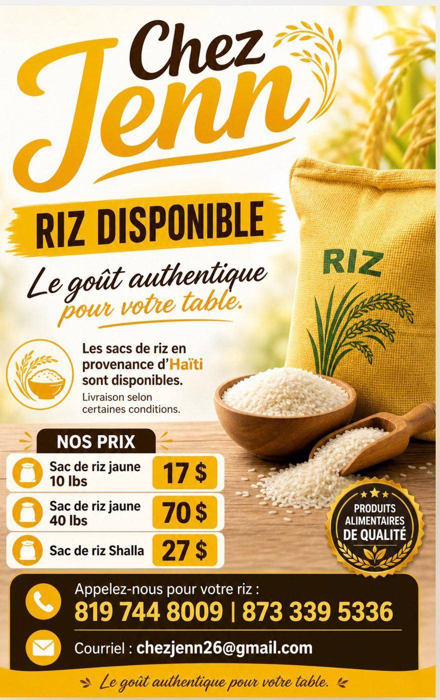 Riz en provenance d'Haïti