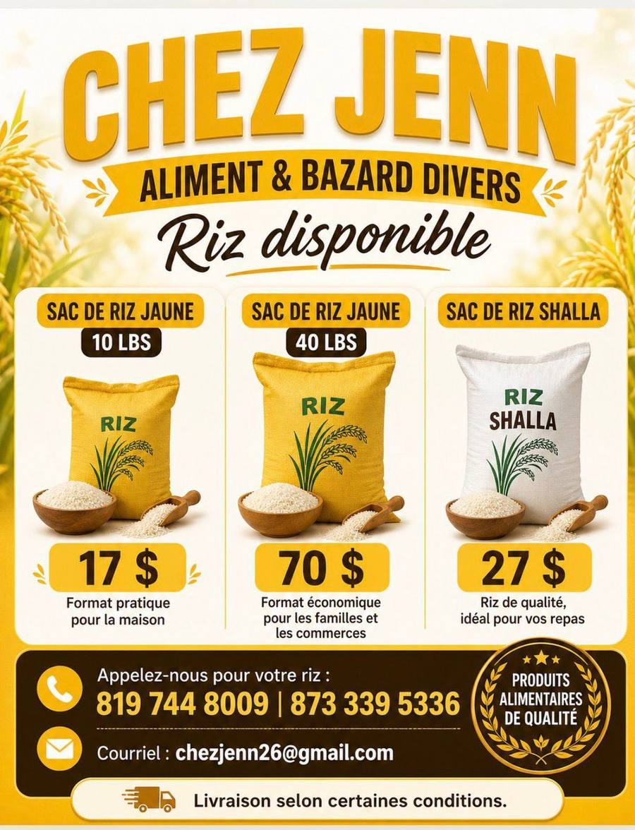 Riz disponible