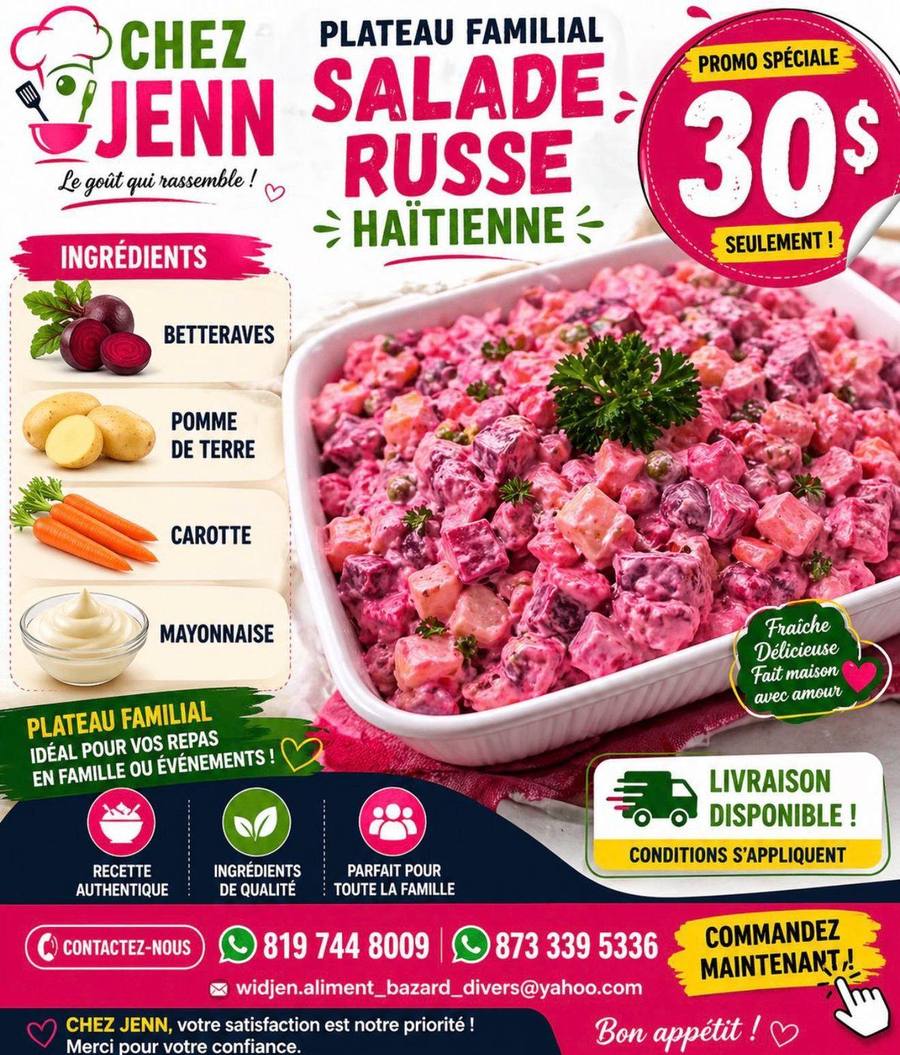 Plateau Salade Russe Haïtienne